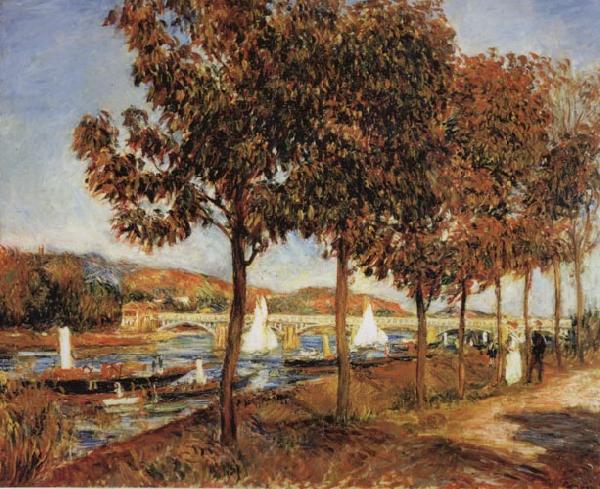 Pierre Renoir The Bridge at Argenteuil in Autunn oil painting picture